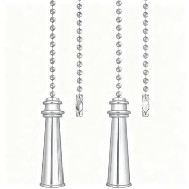 Imagem de IFNOW Conjunto de corrente para ventilador de teto – Pacote com 2 correntes de esferas com contas com lâmpada e pingentes de ventilador, substituição fácil de instalar para interruptor de luz de