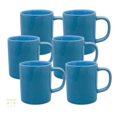 Imagem de Jogo 6 Caneca de Café,100ml Caneca de Café Grande, Porcelana Colorida Chicara, Adequado para EscritóRios e Quartos(CANECA AZUL)
