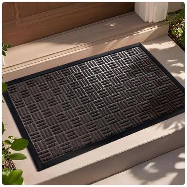 Imagem de Tapete Capacho Emborrachado Preto Liso Antiderrapante Para Quintal Quarto Cozinha Sala Banheiro