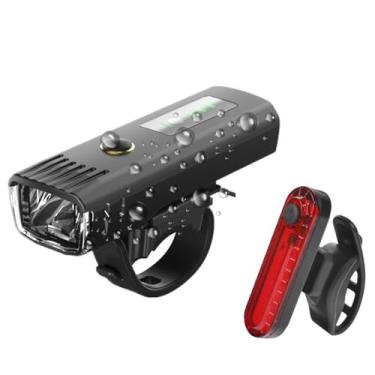 Imagem de Luzes Para Bicicleta Kit De Luzes,Ipx-4 à Prova D'áGua, Sensor De Luz Inteligente, Com Luz Indicadora De Bateria, Adequado Para Todas As Bicicletas E Mountain Bikes