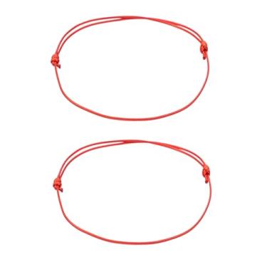 Imagem de Tornozeleira de corda de cera preta vermelha feita à mão para mulheres e homens, joias minimalistas, ajustáveis, à prova d'água, adjustable, Metal, Sem Pedra Preciosa