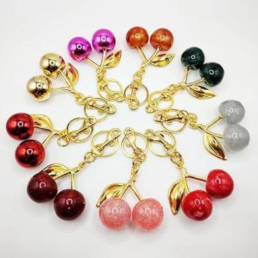 Imagem de Chaveiro para mulheres, homens, multicolorido, estilo cerejeira, chaveiro, moderno, pingente de frutas, chaveiros, acessórios para presentes, Azul, B, tamanho �nico
