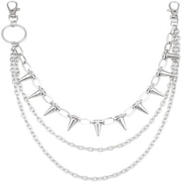 Imagem de Corrente de calças para homens e mulheres – Correntes de jeans punk motociclista, correntes de quadril e correntes de bolso para jeans, calças e roupas urbanas