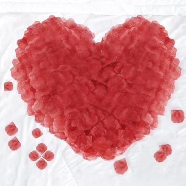 Imagem de 500 pétalas artificiais de rosa para casamento, dia dos namorados, noivado, decoração de festa em casa, vermelha