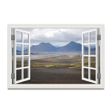 Imagem de Tela de janela falsa DesertedSpace-Saving, arte de parede cênica realista para quarto, casa, 20 x 30 cm, sem moldura