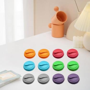 Imagem de 12 tampas de tampa de lata de refrigerante, protetor de lata reutilizável, tampas de latas de silicone para refrigerante, cerveja energética, suco, bebida, tampas de lata de refrigerante para latas