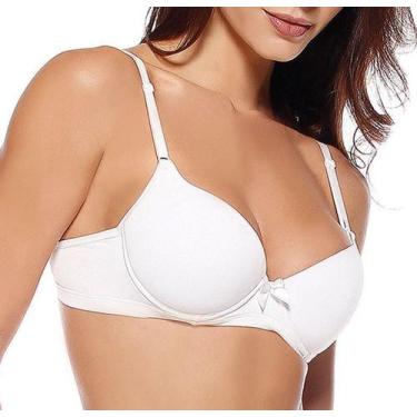 Imagem de Sutiã Microfibra Liso Nayane Rodrigues Bojo Casca, M, Branco