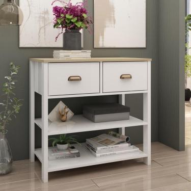 Imagem de Aparador Buffet Multifuncional 2 Gavetas Com Rodizio Branco-savana Genial