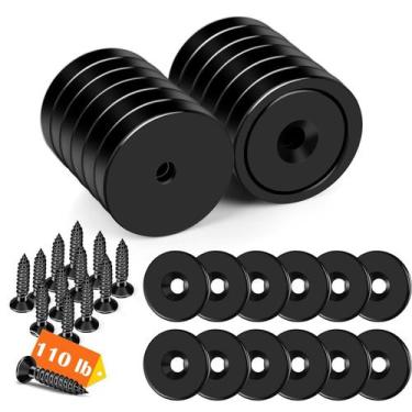 Imagem de Cup Magnet DIYMAG 50 kg 3,2 cm com orifício com parafusos 12 peças pre