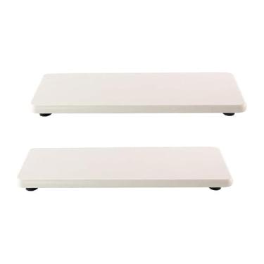 Imagem de 2 peças de bandeja de diatomita de secagem rápida para pia de banheiro e balcão de cozinha, pedra absorvente de água para sabão de mão, plantas e garrafas de cosméticos na casa moderna - branco 10 cm