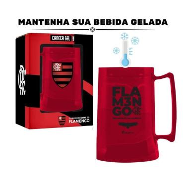 Imagem de Caneca Copo Gel 300Ml Vermelho Térmico Congelante Chopp