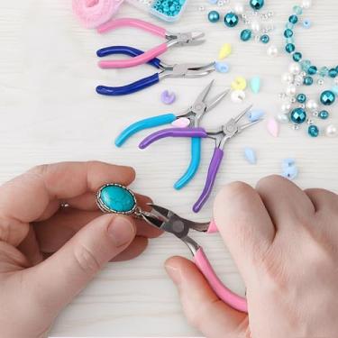 Imagem de Conjunto de alicates de 4 peças, kit de mão multiuso com junta deslizante, agulha de nariz, corte lateral, alicate de anel de pressão para uso em oficina em casa