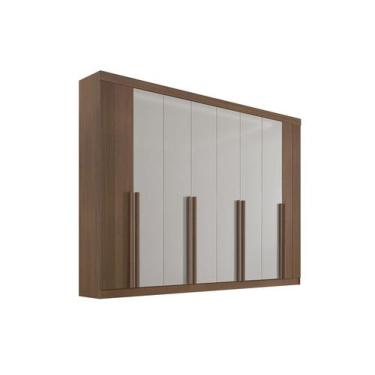 Imagem de Guarda Roupa Casal 8 Portas Ripado 8 Gavetas sem pés Daymont - D' Doro