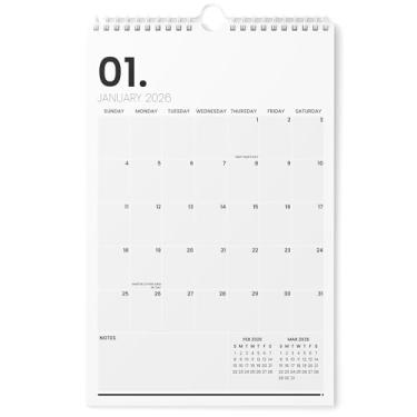 Imagem de Karto Calendário de parede 2026 - vertical 28 x 43 cm de janeiro de 2026 a junho de 2027 - Aumente sua produtividade e planejamento fácil com o calendário mensal estético - minimalista