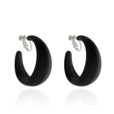 Imagem de Brincos de argola com clipe para mulheres, brincos destacáveis, acessórios dos anos 80 e 90, roupa retrô neon para festa de Halloween, bijuteria, Acrílico, Sem pedra preciosa