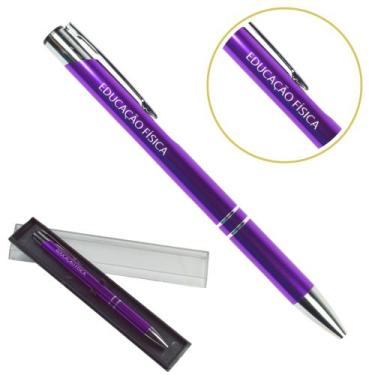 Imagem de Caneta Personalizada Cursos Metal Profissional Coloridas Educação Físi