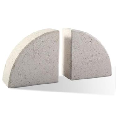 Imagem de Karibiber Suporte de livros de mármore para prateleiras, suportes antiderrapantes para livros pesados, rolha de livros resistente para CDs, suporte de prateleira de livros de luxo, design de quarto de