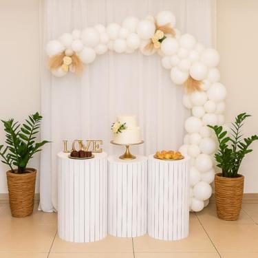 Imagem de Capas Ripadas Brancas para Cilindros Kit Decoração Festa (51L/88L/157L) Modelos Ripado para Eventos OPPS®