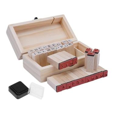 Imagem de Sclmgo Kit com 36 Carimbos de Madeira E Borracha com Números E Letras Do Alfabeto para Scrapbooking, Estilo Vintage, Ideal para Criar Cartões E Planners.