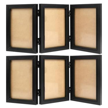 Imagem de ZJRDYYK Pacote com 2, 3 molduras dobráveis com dobradiça, 10 x 15 cm, molduras dobráveis para decoração de casa de mesa