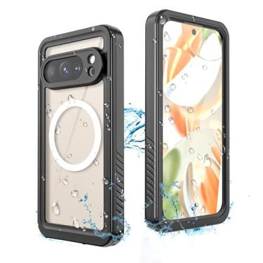 Imagem de Lunivop Capas compatíveis com Google Pixel 10 Pro XL, 16,8 cm, à prova d'água, à prova de poeira, transparente 【IP68 debaixo d'água】 Compatível com protetor de tela integrado Magsafe Capa de telefone