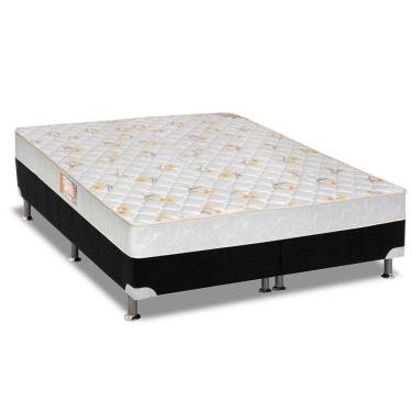 Imagem de Cama Box Queen: Colchão Espuma Castor D28 Sleep Max + Base Crc Suede Black(158X198)