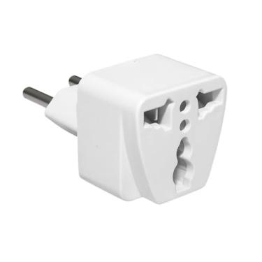 Imagem de Adaptador Universal de Tomada, Conversor Internacional para Europa e Reino Unido, Compatível com 127V/220V, Branco