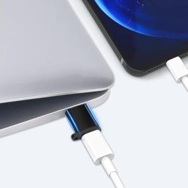 Imagem de Adaptador USB macho para USB-C fêmea, pacote com 2, adaptador eletrônico para OTG, carregamento e transferência de dados, compatível com telefones, computadores, tablets, etc. (preto)
