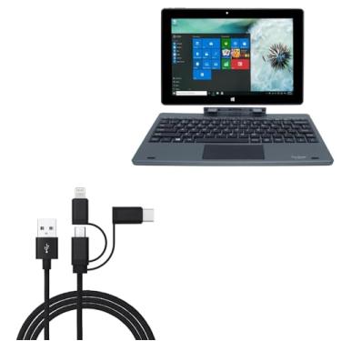 Imagem de Cabo iView Magnus (10,1 cm), BoxWave [AllCharge 3 em 1] para iView Magnus (10,1 cm) - Preto Jet