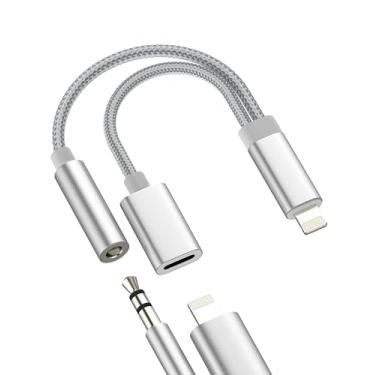 Imagem de Adaptador auxiliar de iPhone Lightning para conector de fone de ouvido de 3,5 mm (2 em 1) para Apple 14 13 11 Pro Max carregador de iluminação cabo adaptador de fone de ouvido com fio para iPad cabo