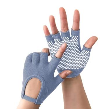 Imagem de Luvas de ioga para mulheres, luvas antiderrapantes de pilates de meio dedo para academia, exercícios, treino e musculação