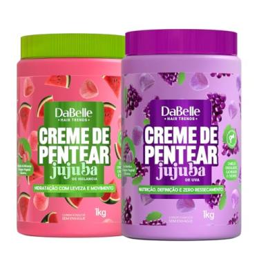 Imagem de Kit Dabelle Jujuba 2 Cremes de Pentear Melancia e Uva Desembaraçante Anti Frizz 1Kg