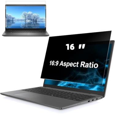 Imagem de Hoktods Filtro de tela de privacidade para laptop 16:9 de 16 polegadas, escudo de privacidade para monitor de computador, protetor de tela antiarranhões, antiespião, antirreflexo, luz azul