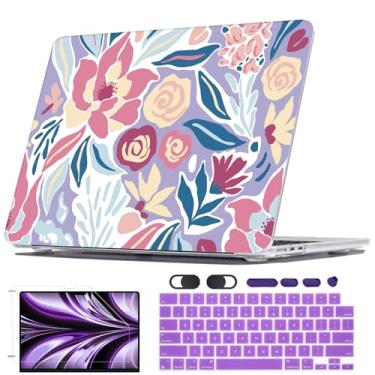 Imagem de Seanai Capa compatível com MacBook Air de 13,6 polegadas 2025 2024 2023 2022 modelo A2681 A3113 A3240 M4 M3 M2 Chip, capa rígida de plástico com estampa transparente para Mac M4 Air 13,6 Touch ID