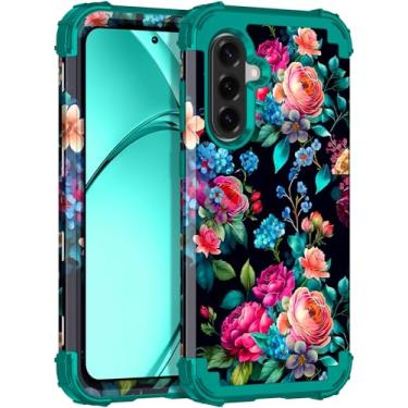 Imagem de Rancase Capa compatível com Galaxy A36 5G/A56 5G, proteção resistente à prova de choque de três camadas de plástico rígido + capa protetora de borracha de silicone macio para Samsung A36/A56, brilha