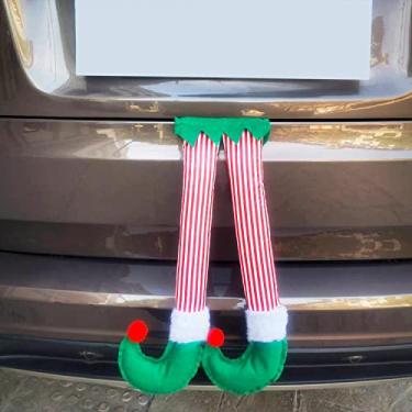 Imagem de Sattiyrch Decoração de Natal - Pernas de Elfo - Acessório Automotivo Interno e Externo - Sem Ferramentas - Diversão de Férias - Não para Rodovias