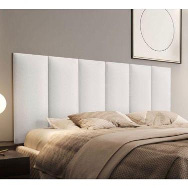 Imagem de Cabeceira Almofadada Grazy - 140cm Suspensa Suede Mdf Branco - Movelove Branco