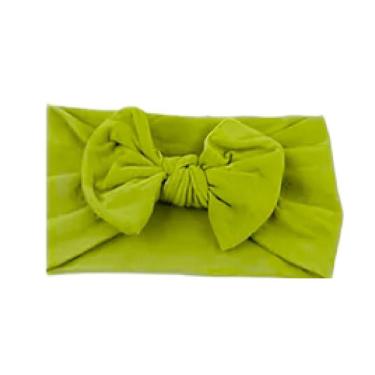 Imagem de Laços De Cabelo Infantil Menina Turbantes De Bebê Fixa Grossa Verde Claro