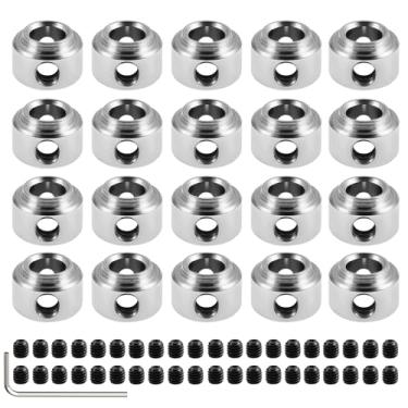 Imagem de FOCMKEAS 20 Pcs Planed Landing Gear Stopper Set Wheel Collar 3.1 × 7mm/0.12" × 0.28" Plane Wheel Collar Block with Wench for RC Airplane Model Aircraft，Rc Airplane Parts