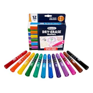 Imagem de Crayola Low Odor Dry Erase Markers for Kids & Adults, Chisel Tip, Back To School Supplies, 12 Count