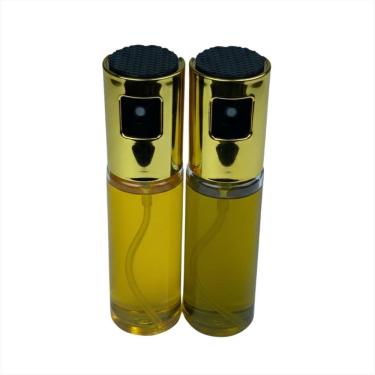 Imagem de Kit 2 Spray Borrifador Óleo Azeite Vidro Dourado 110Ml