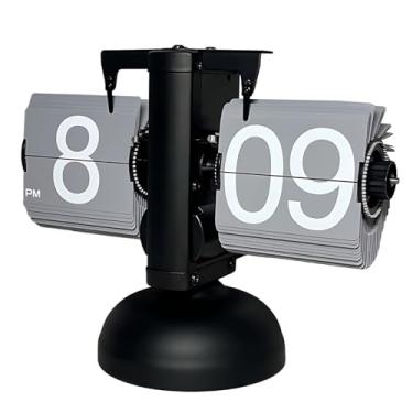 Imagem de Relógio flip digital retrô, relógio de mesa operado por bateria, 20 x 8 x 13,5 cm, design clássico mecânico para decoração de escritório e sala de estar