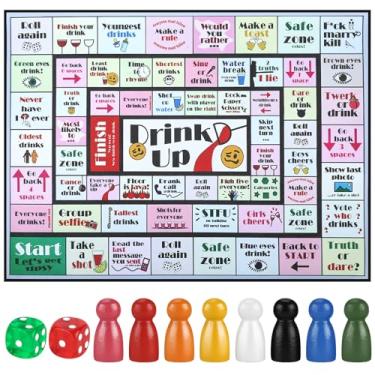 Imagem de ODGG Drinking Board Games for Adults, Waterproof Leather Mat Drinking Board Game for Game Night, Fun Interactive Drinking Games for Girls Night, Bachelorette Parties, Age 21+, 2-8 Players