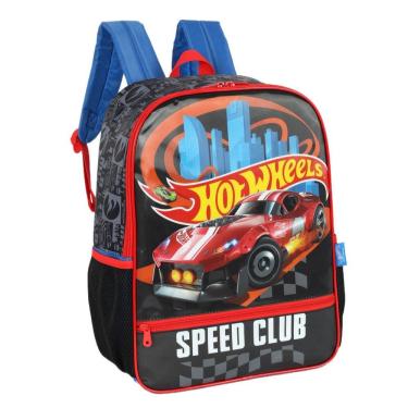 Imagem de Mochila Costas Escolar Infantil Hot Wheels Preto Menino