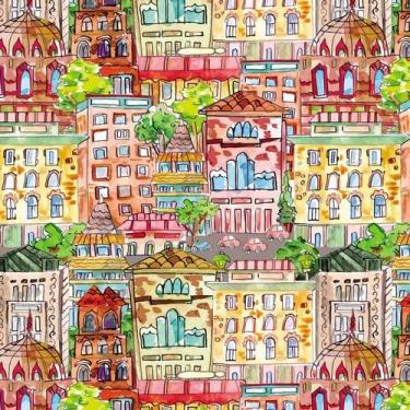 Imagem de Papel De Parede Adesivo Decorativo Cidade Colorida Teen - LRP