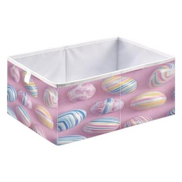 Imagem de ATTX Grandes caixas de armazenamento de ovos de páscoa organizador de armário - caixas de armazenamento dobráveis para roupas, brinquedos, livros | Caixas de armazenamento organizadoras de prateleiras