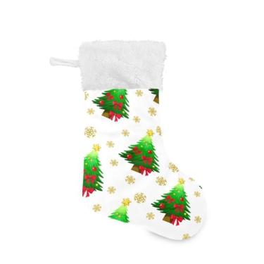 Imagem de GakkiGii Linda árvore de Natal grande meia de Natal, decoração de Natal suspensa para parede de árvore de lareira, 45 x 31 cm