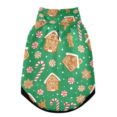 Imagem de SEHANY Casaco de Natal de gengibre para cães pequenos, superquente à prova de vento, jaqueta de inverno macia e aconchegante para animais de estimação para clima frio na neve com coleira para animais