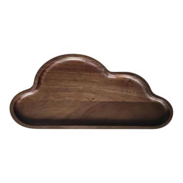 Imagem de Generic Bandeja de madeira para servir alimentos, travessa ao calor em formato de nuvem, prato rústico e versátil para petiscos, aperitivos e, Nuvem Grande