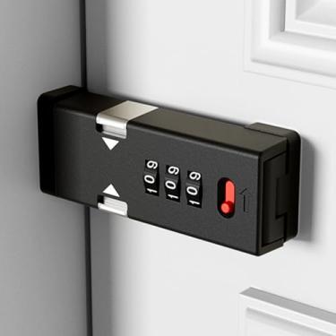 Imagem de INIRET Fechadura de armário, travas de porta de celeiro, fechaduras de segurança de combinação de 3 dígitos, fechadura de segurança de combinação, para armário de arquivos de escritório, gavetas